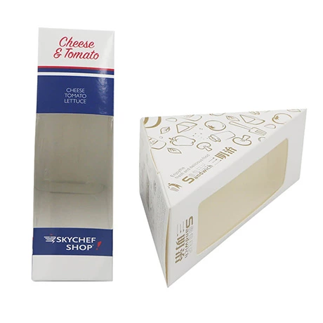 Custom Printed Triangle Cardboard Disposable Take Away Container Packaging Paper Pandwich Box