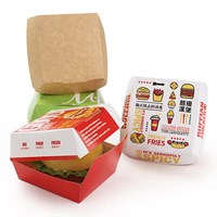 Customized Black Printed Paper Board Burger Box