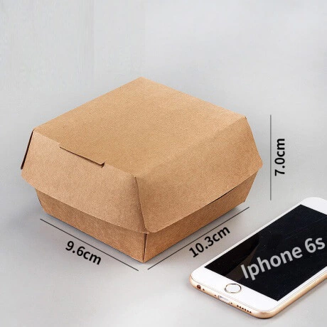 Customized Food Grade Paper Hamburger French Fries Packaging Box
