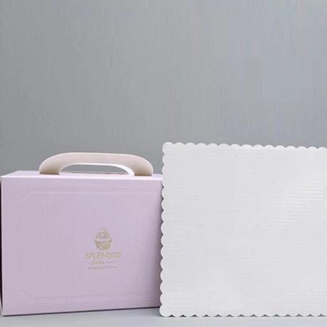 Customized Food Packaging Paper Cake Box With Handle
