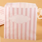 Red And White Striped Fashion Cowhide Food Bag Custom
