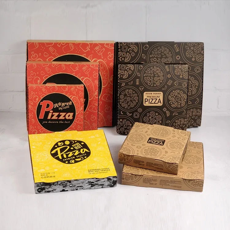 Wholesale Custom Logo All Size 9 10 11 12 14 18 Inch Corrugated Kraft Paper Pizza Boxes
