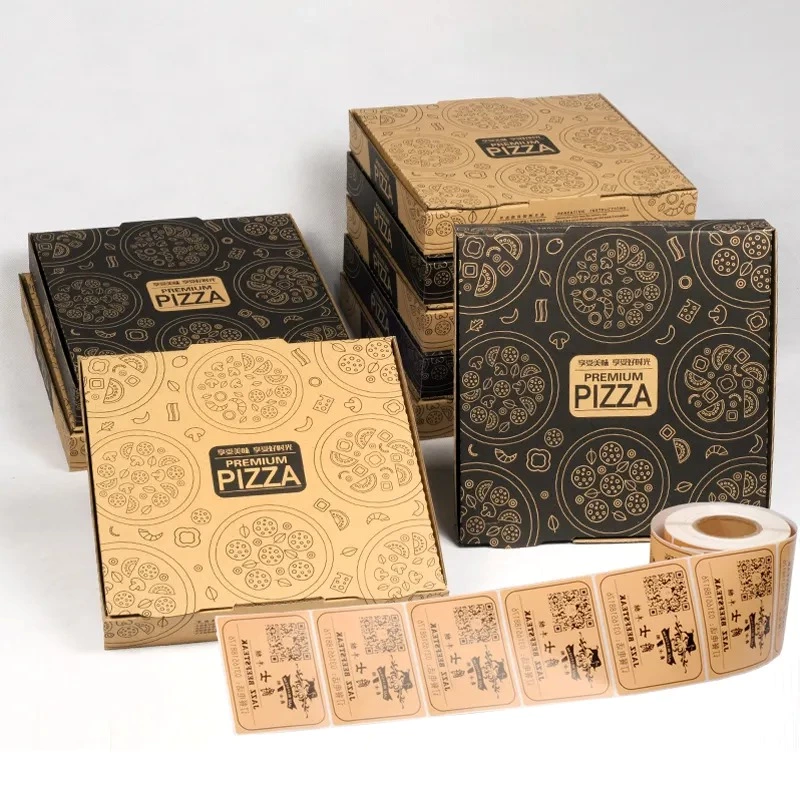 Wholesale Custom Logo All Size 9 10 11 12 14 18 Inch Corrugated Kraft Paper Pizza Boxes