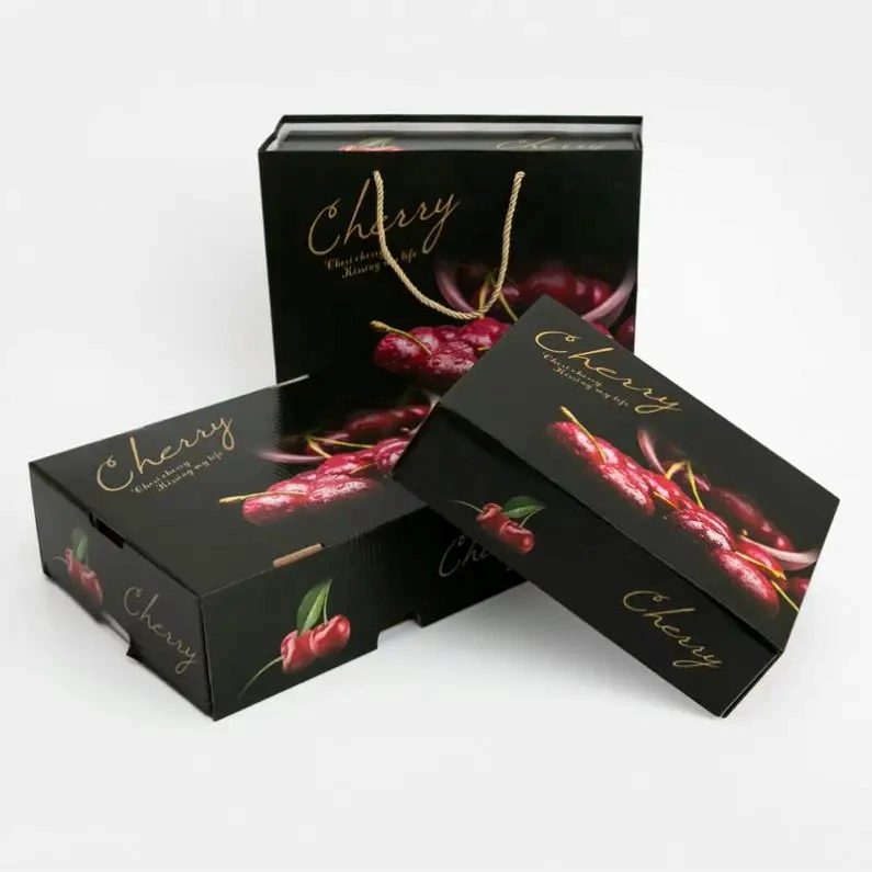 Hot Sale Packaging Gift Fruits Box Custom Printed Rectangle Corrugated Box Fruit Box With Transparent Cover