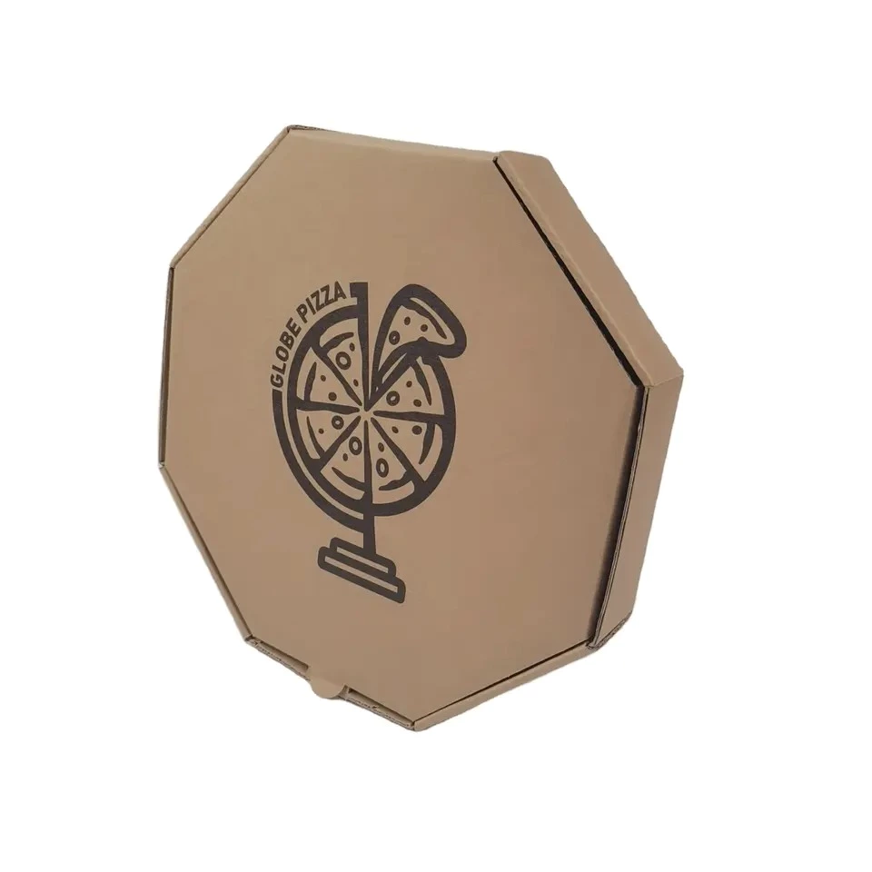 free sample kraft corrugated octangle shape pizza packaging paper box with custom logo