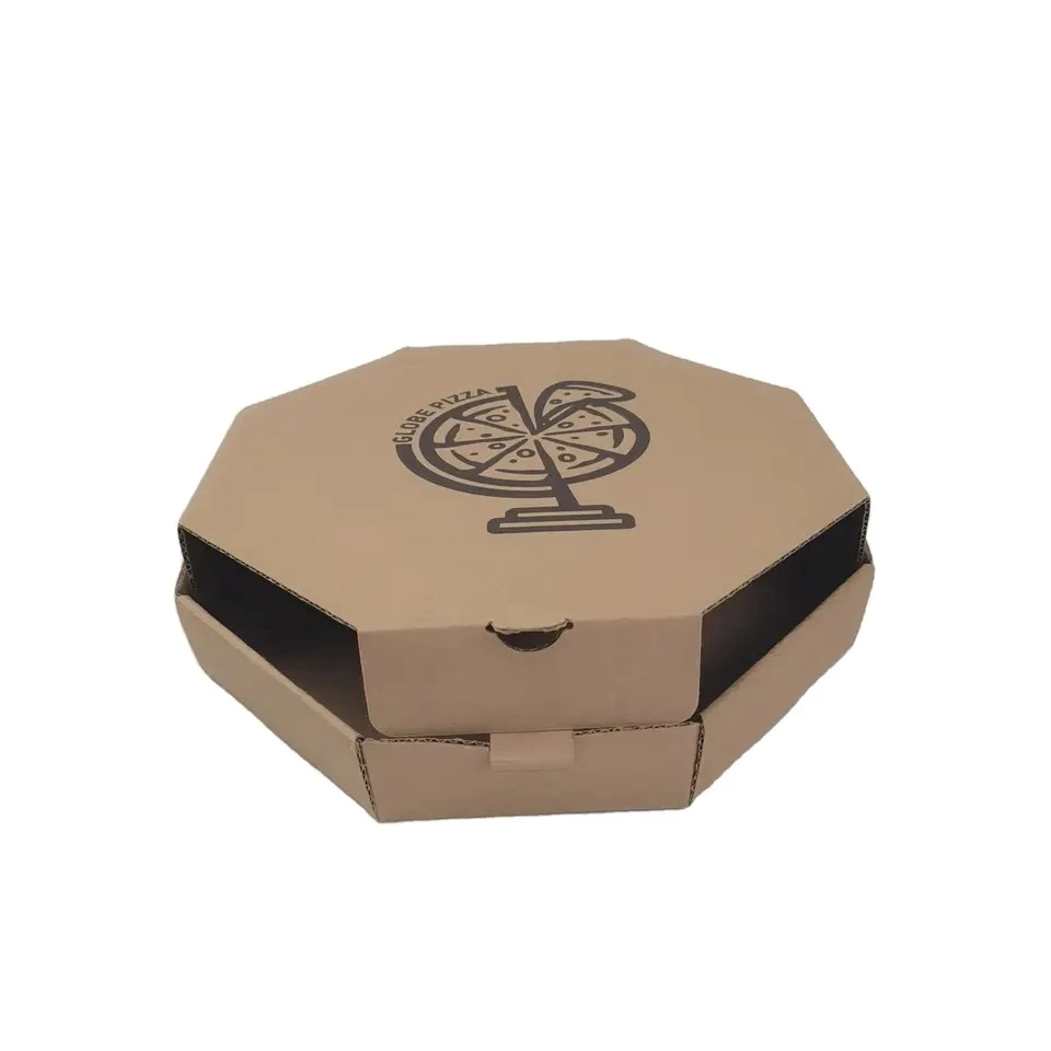 free sample kraft corrugated octangle shape pizza packaging paper box with custom logo
