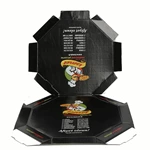 Liner Food Carton Round Gift Packaging Pizza Box Black Custom Corrugated Plain Recyclable UV Coating Varnishing Embossing Accept