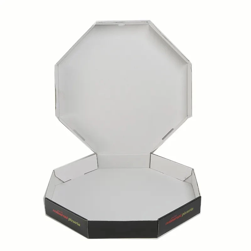 Liner Food Carton Round Gift Packaging Pizza Box Black Custom Corrugated Plain Recyclable UV Coating Varnishing Embossing Accept
