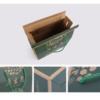 Custom Corrugated Paper Foldable Food Packaging Boxes Wholesale Nuts Dry Fruit Paper Box With Handle