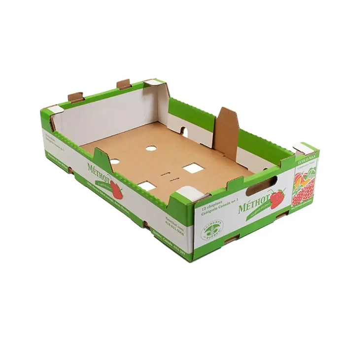 Board Fruit Packaging Cardboard Box Corrugated Vegetable Tray Boxes Custom Design Paper Delivery Box for Food packaging