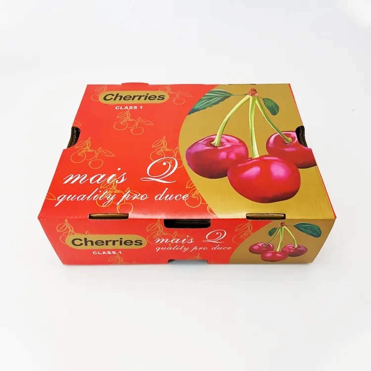 China Factory Best Price Corrugated Paper Fruit Vegetable Carton Cherries Packing Box Special For Fresh Vegetables