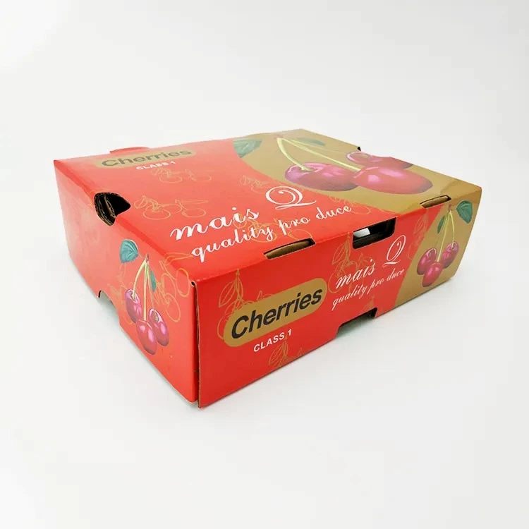 China Factory Best Price Corrugated Paper Fruit Vegetable Carton Cherries Packing Box Special For Fresh Vegetables