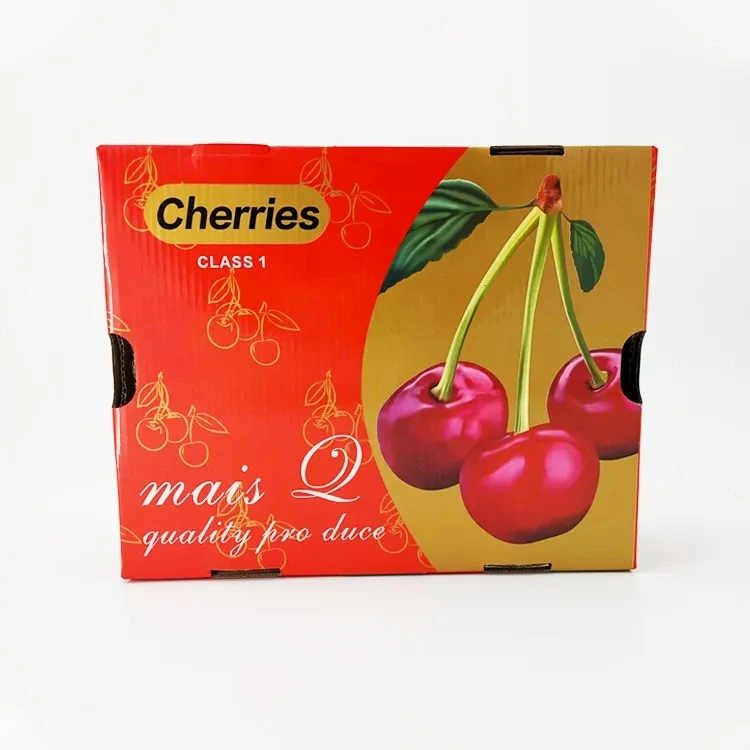 China Factory Best Price Corrugated Paper Fruit Vegetable Carton Cherries Packing Box Special For Fresh Vegetables