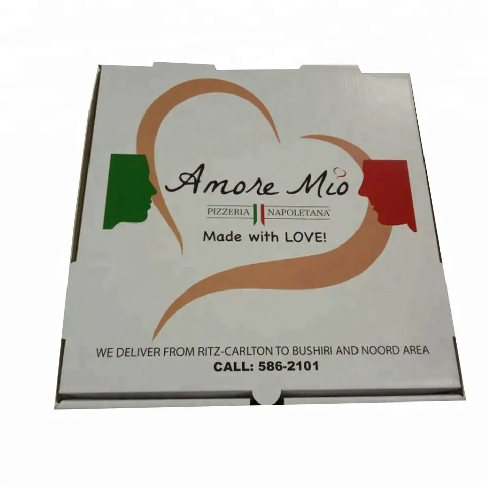 Wholesale high quality cheap custom logo portable thick recycled corrugated delivery baking pizza box