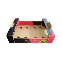 Customized Printed 5-Ply Corrugated Avocado Fresh Fruit Packaging Box Fruits and Vegetable Cardboard Trays Shipping Boxes