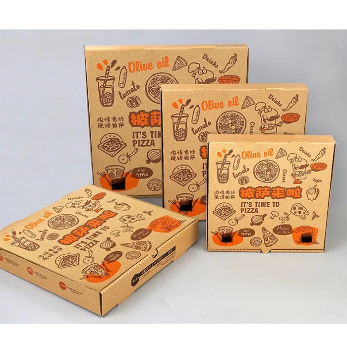 Various Sizes Custom Cheap Pizza Box With Logo Corrugated Custom Pizza Box Wholesale Pizza Boxes