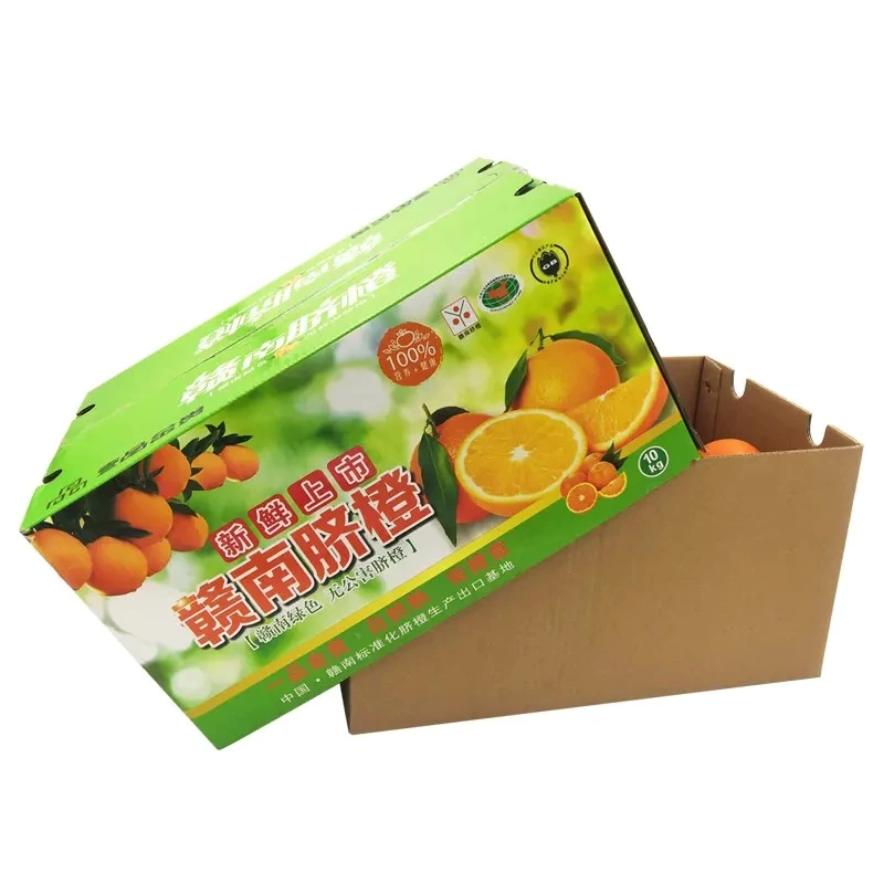 2022 kraft eco friendly packaging boxes printed logo biodegradable banana orange Agricultural product shipping paper box