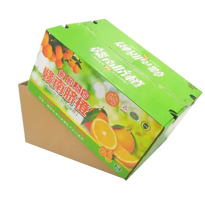 2022 kraft eco friendly packaging boxes printed logo biodegradable banana orange Agricultural product shipping paper box