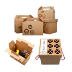 Kraft Corrugated Cardboard Dry Fruit Packaging Gift Box With Handle