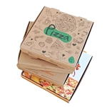 Custom 6/7/8/9/10/12 Inch Plain Brown Pizza Box Corrugated Carton Takeaway Cardboard Pizza Food Packaging Box With Logo