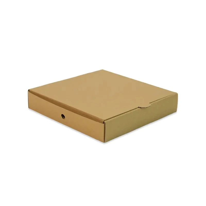 Custom 6/7/8/9/10/12 Inch Plain Brown Pizza Box Corrugated Carton Takeaway Cardboard Pizza Food Packaging Box With Logo