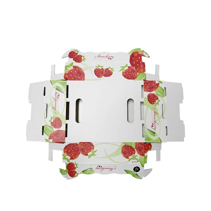 Custom printed strawberry fruit corrugated board carton packaging box