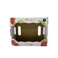 Custom printed strawberry fruit corrugated board carton packaging box