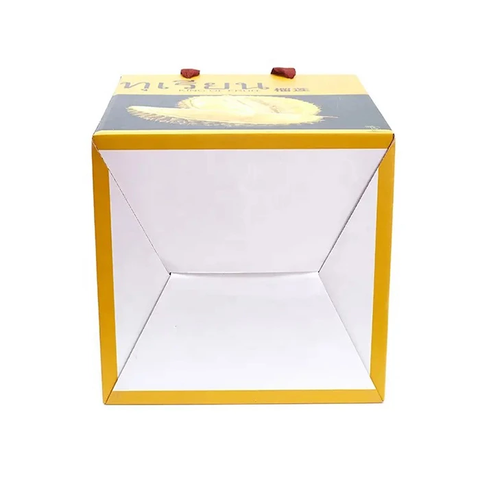 Wholesale Carton Package Durian Corrugated Fruit Gift Paper Packaging Box with Handle