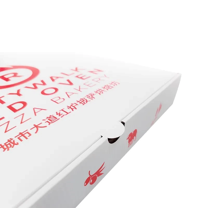 Wholesale Custom Logo Printing White Corrugated Pizza Packing Paper Carton Box
