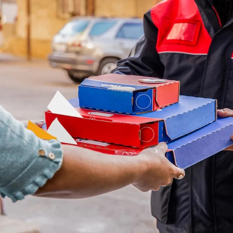 Wholesale Custom Logo Printing White Corrugated Pizza Packing Paper Carton Box