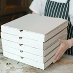 Wholesale Custom Logo Printing White Corrugated Pizza Packing Paper Carton Box